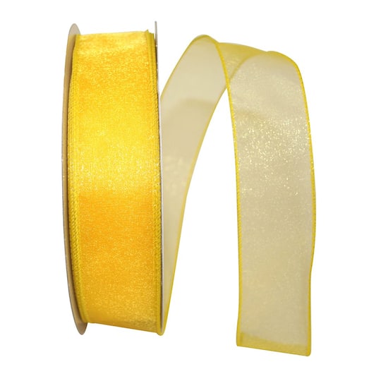 JAM Paper 1.5" x 50yd. Sheer Wired Ribbon